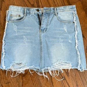 Light denim skirt